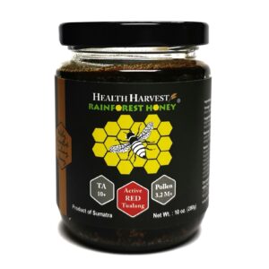 Health Harvest Tualang red Honey 10 oz jar – raw rainforest honey from Sumatra Indonesia