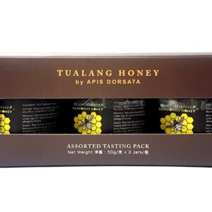 Tualang honey assorted tasting pack 3 jar set 50 grams each by Apis dorsata