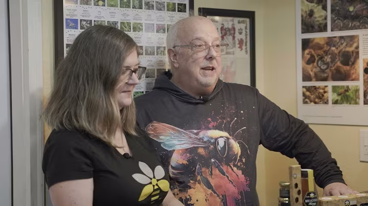 Jeff and Jennifer of Bee-Licious Honey featured in a Made In Oregon video discussing Oregon honey, beekeeping, and their Portland-area honey business.