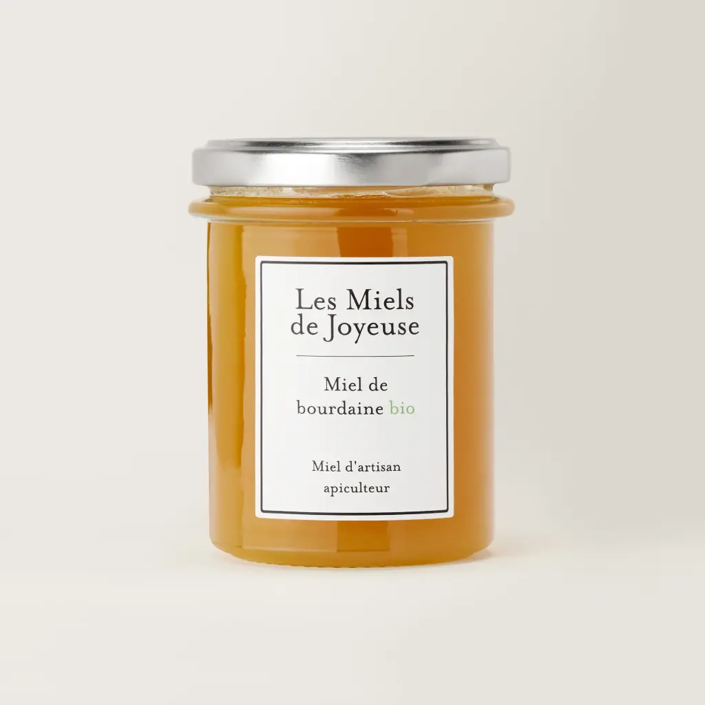250g jar of Les Miels de Joyeuse French Alder Buckthorn Honey